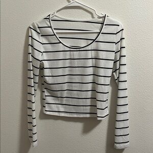NWOT SHIEN LONG SLEEVE WOMENS TOP SIZE MEDIUM RIBBED WITH STRIPES​​​​​